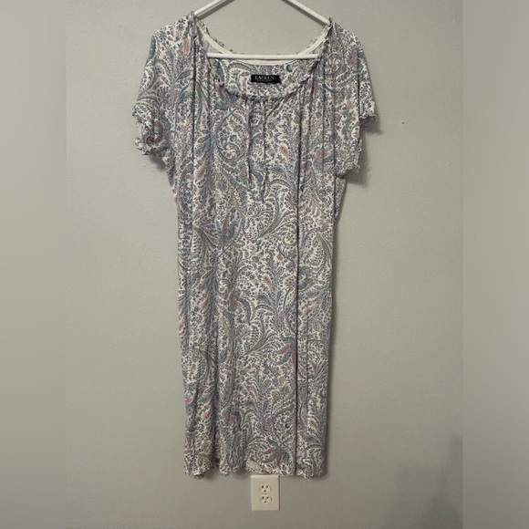 Ralph Lauren dress pajamas, pink, blue and white. Women’s size large. Comfy! - Picture 1 of 8